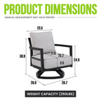 Mariner Outdoor Aluminum 360° Swivel Club Chairs and Sunbrella Cushions