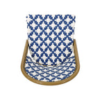 French Bistro Outdoor Dining Chairs, Set of 2 Navy & White