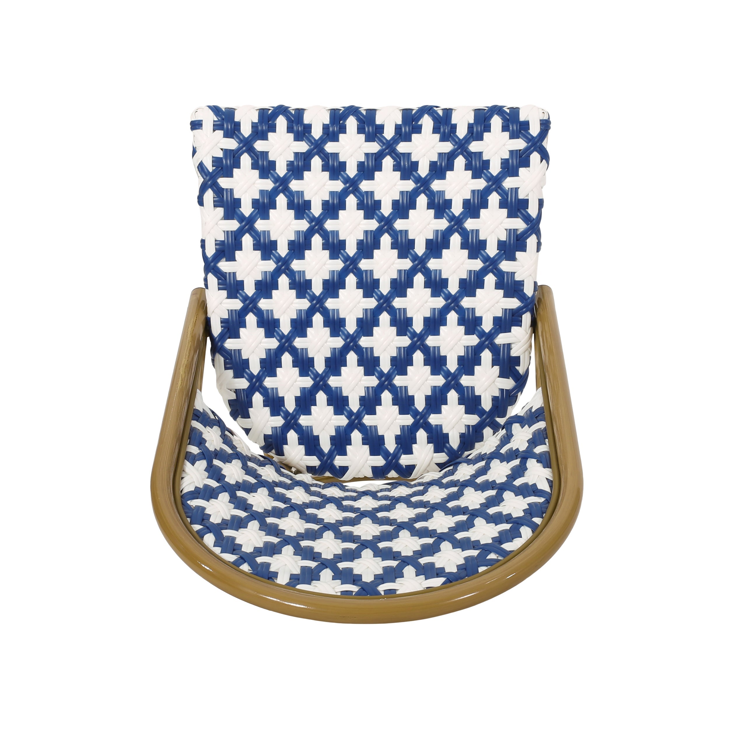 French Bistro Outdoor Dining Chairs, Set of 2 Navy & White
