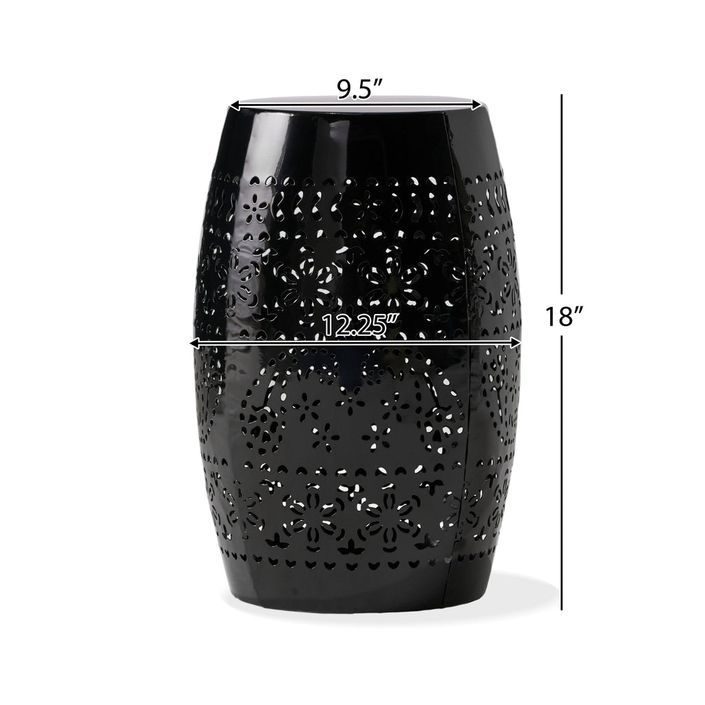 Ruby Outdoor Metal Lace Cutout Accent Table