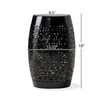 Ruby Outdoor Metal Lace Cutout Accent Table