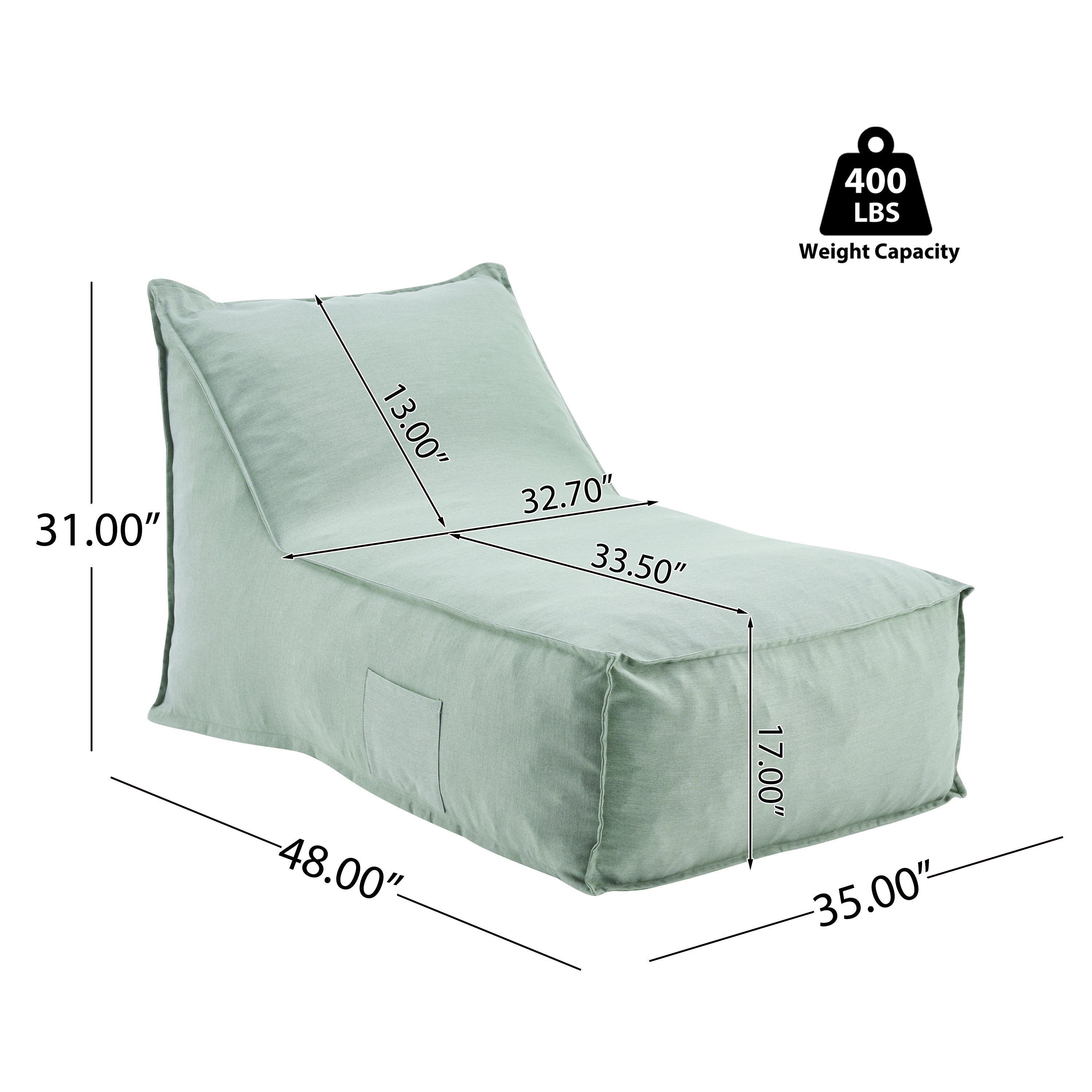 Perry Outdoor Patio Bean Bag Lounge Chair