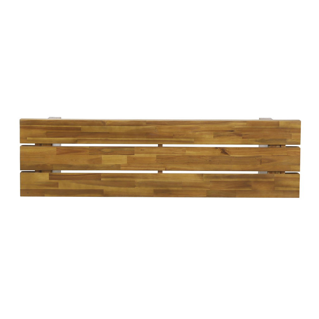 Outdoor Bench with Slat Top and Block Leg