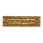 Outdoor Bench with Slat Top and Block Leg
