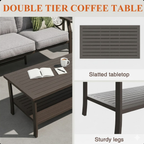 Marisol 2 Piece Outdoor Patio Set, 70" All-Weather Metal 3-Seat Sofa and Coffee Table