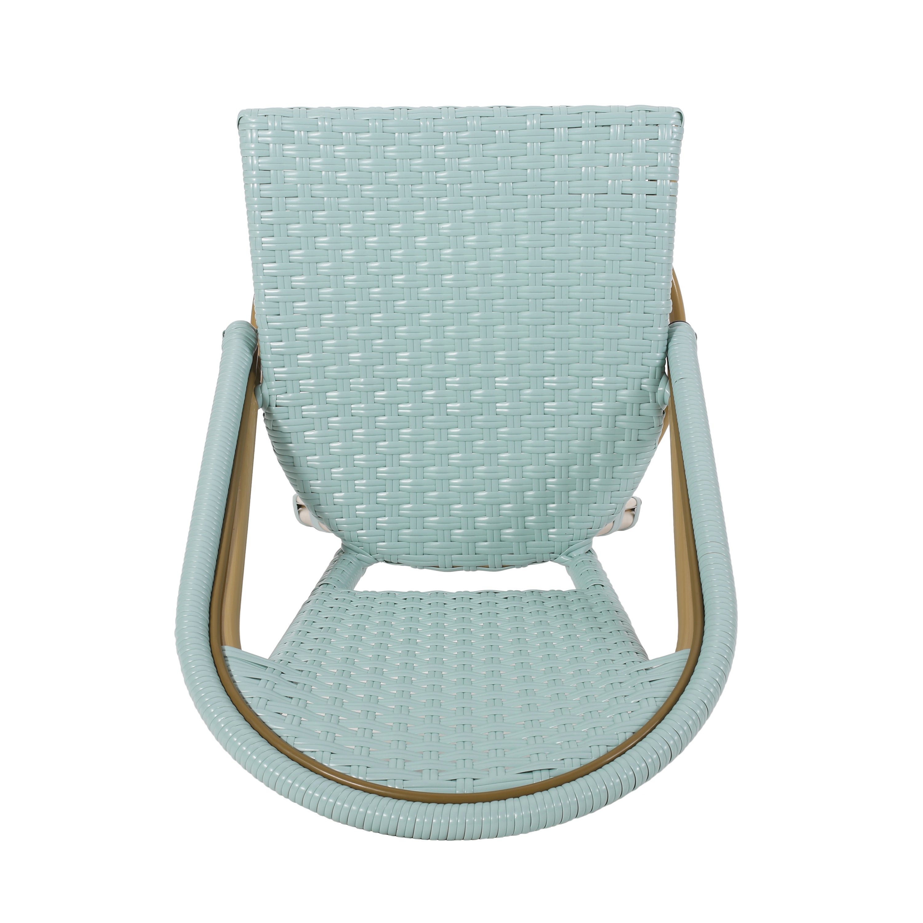 Callisto 29.5" Outdoor Rattan and Aluminum Bar Stool with Curved Back and Footrest