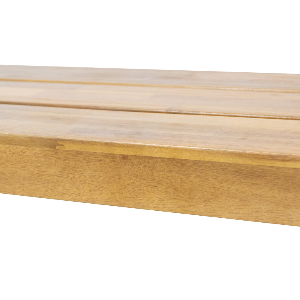 Outdoor Bench with Slat Top and Block Leg
