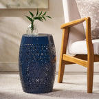 Ruby Outdoor Metal Lace Cutout Accent Table