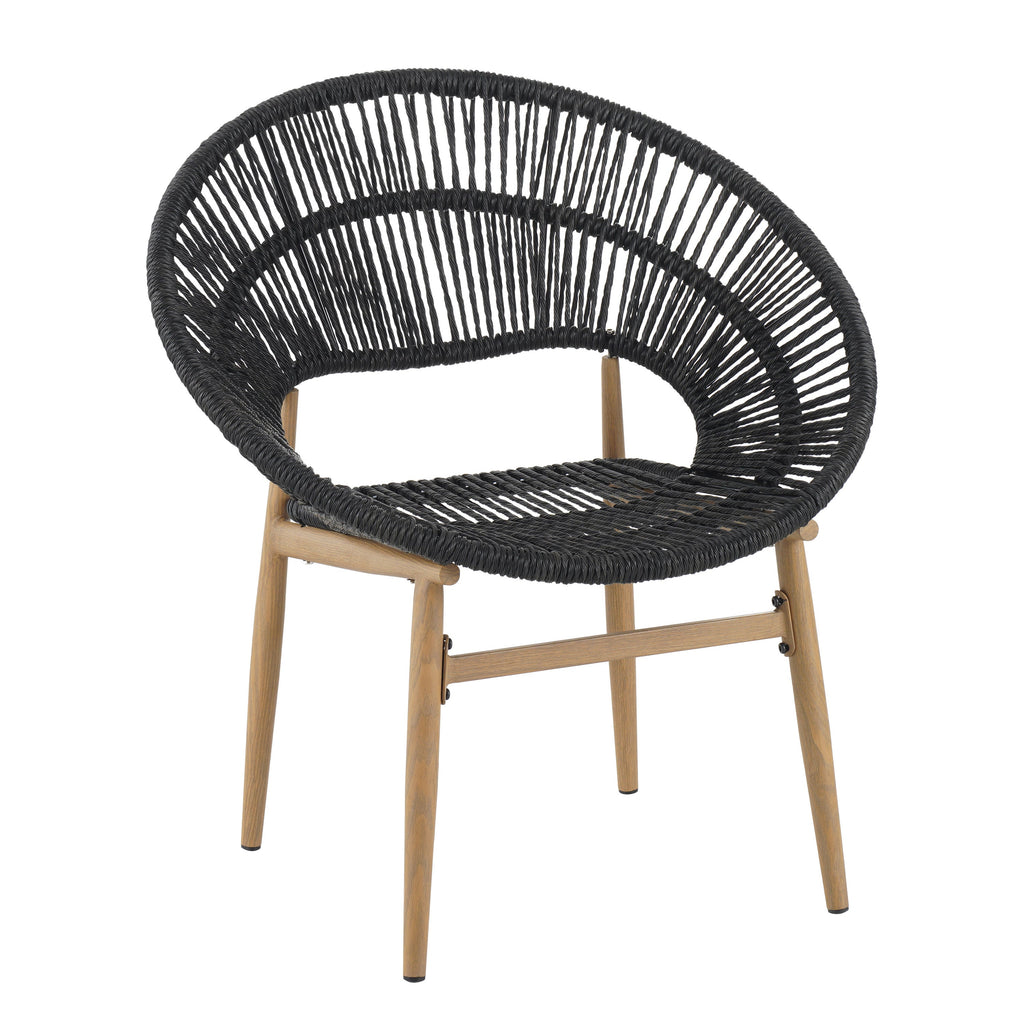 Cyril Outdoor Wicker Papasan Style Dining Chair, Set of 2