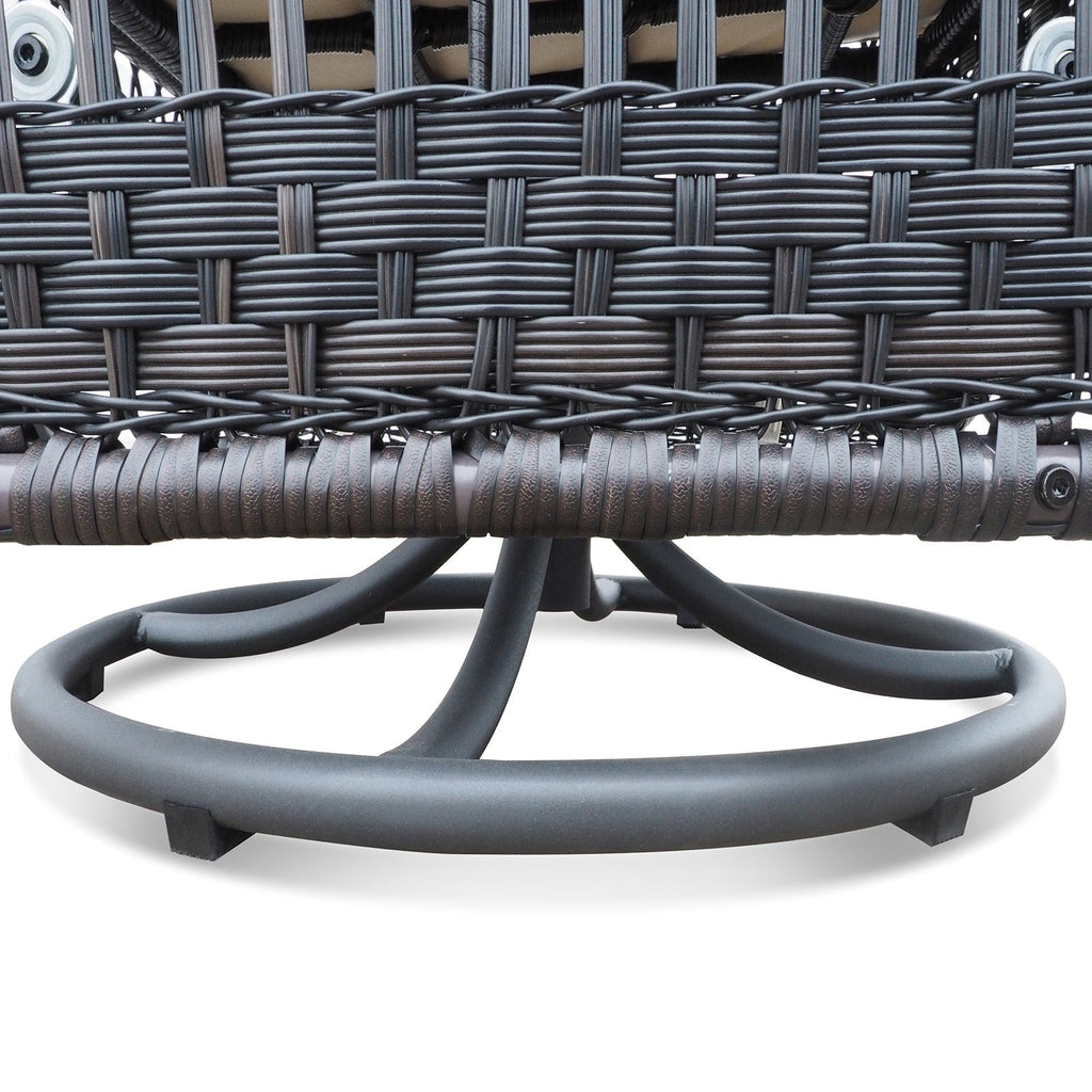 3 Piece Outdoor Wicker Rocker Swivel Conversation Set