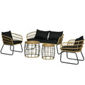 5 Piece Rattan Outdoor Conversation Set