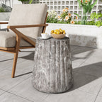Outdoor Cleme Carved Side Table