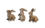 Carved Stone Garden Rabbit Figurine, Set of 6