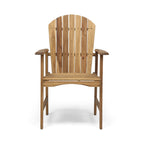 Outdoor Weather Resistant Acacia Wood Adirondack Dining Chairs, Set of 2