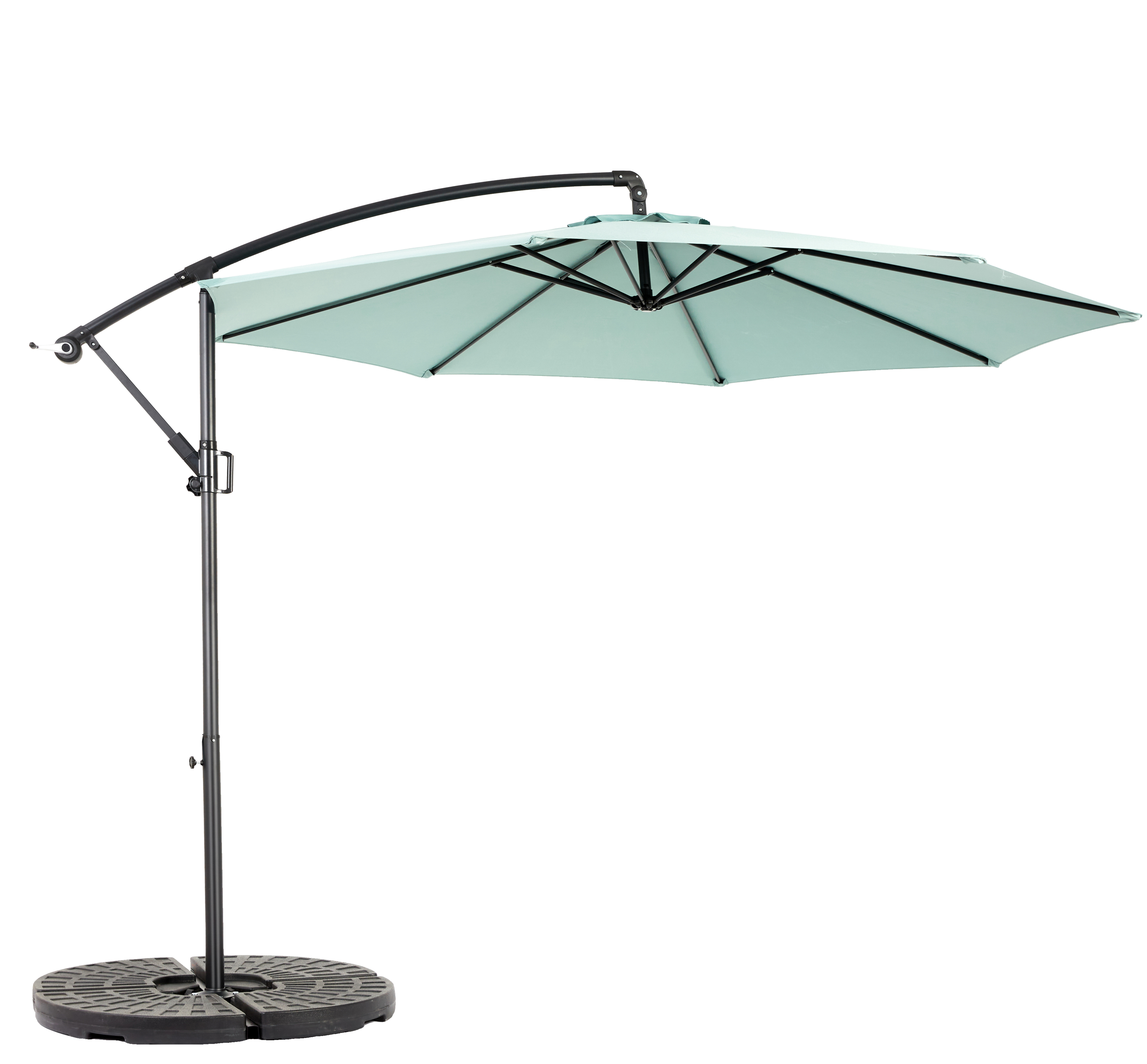 10' Offset Hanging Market Patio Umbrella w/Easy Tilt Adjustment, Base Not Included