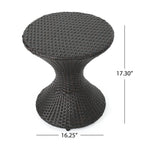 Slim Hourglass Rattan Outdoor Side Table