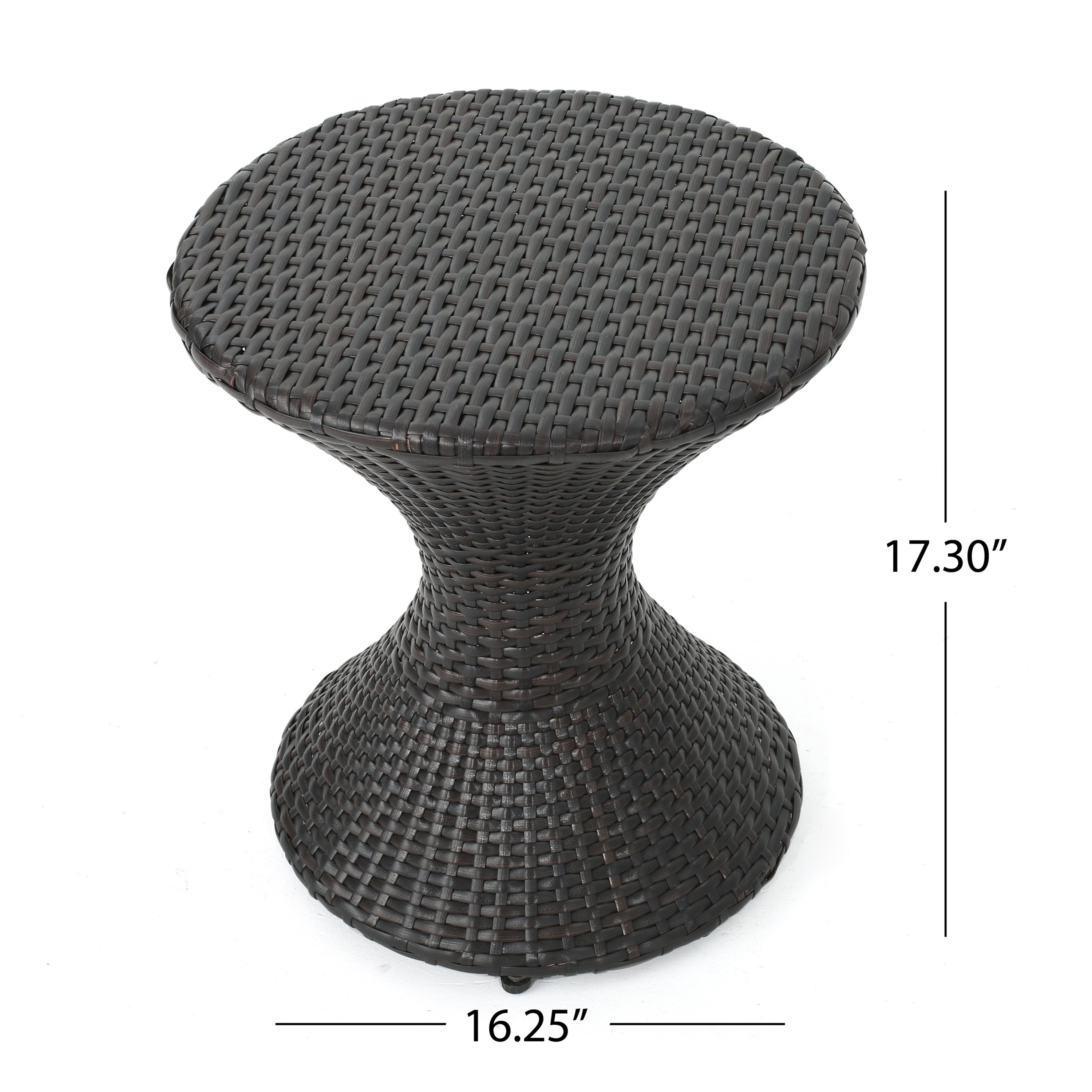 Slim Hourglass Rattan Outdoor Side Table