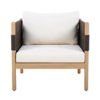 Seabrook Acacia Wood Outdoor Club Chair with Diamond Rope Weave & Cushions