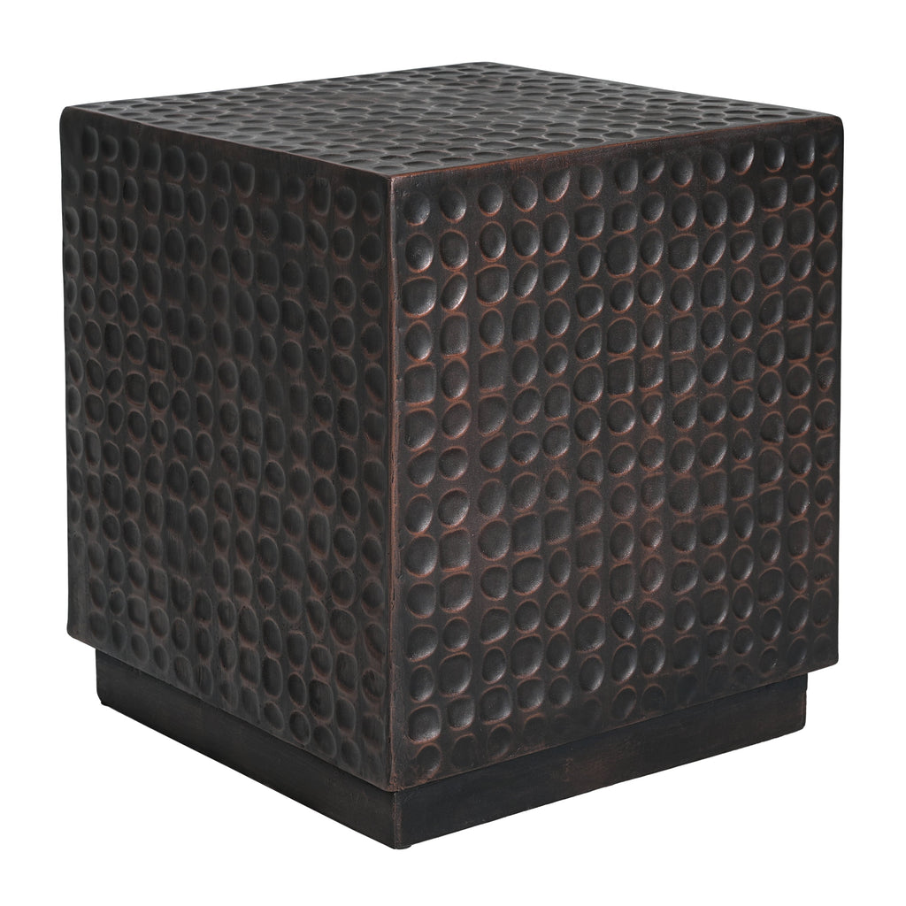 Antique Copper Cube Outdoor Side Table