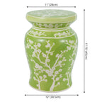 Cherry Blossom 17.75" Ceramic Garden Stool
