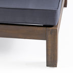 Oana Outdoor Acacia Wood Club Chair with Cushion