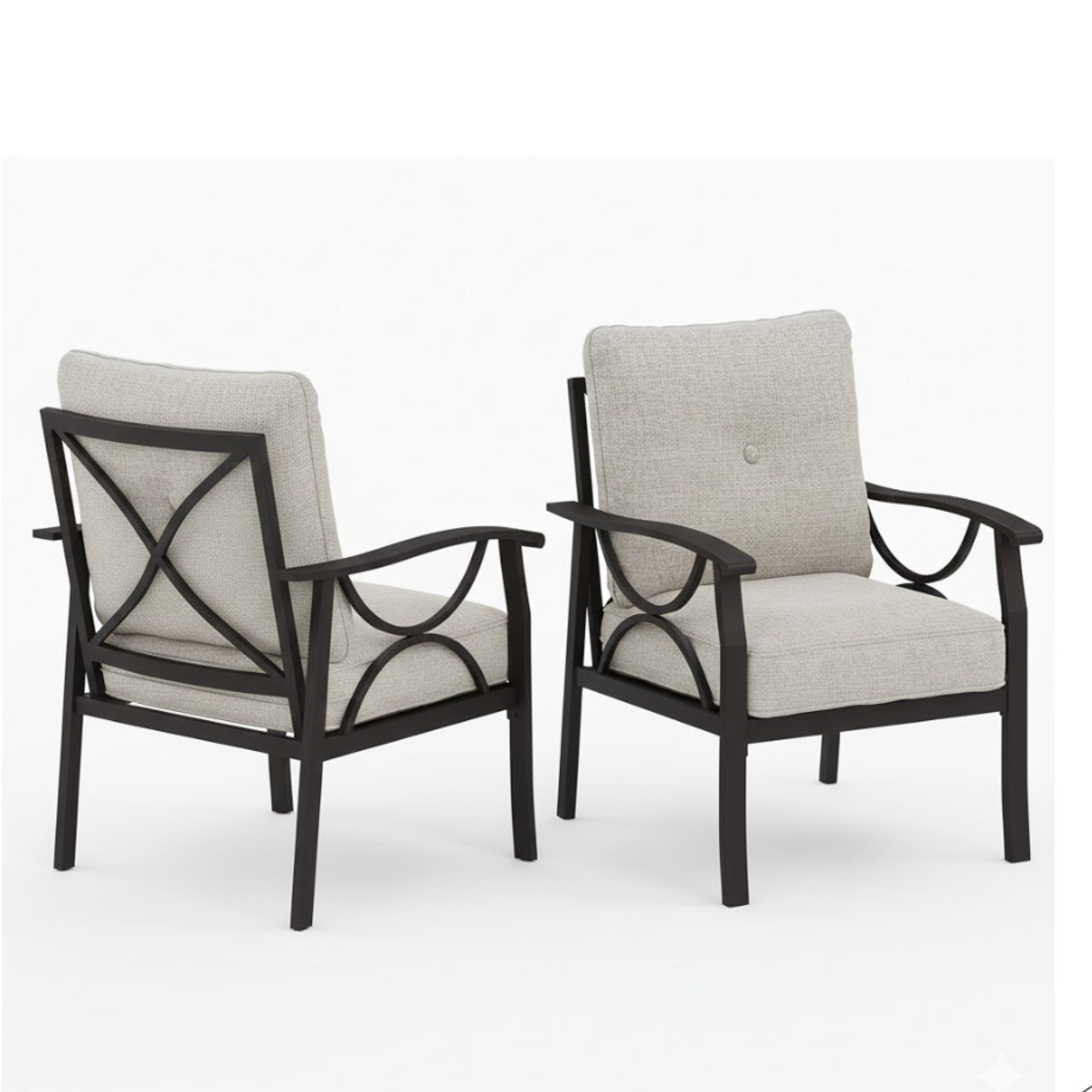 Marisol All-Weather Metal Armchairs, Set of 2