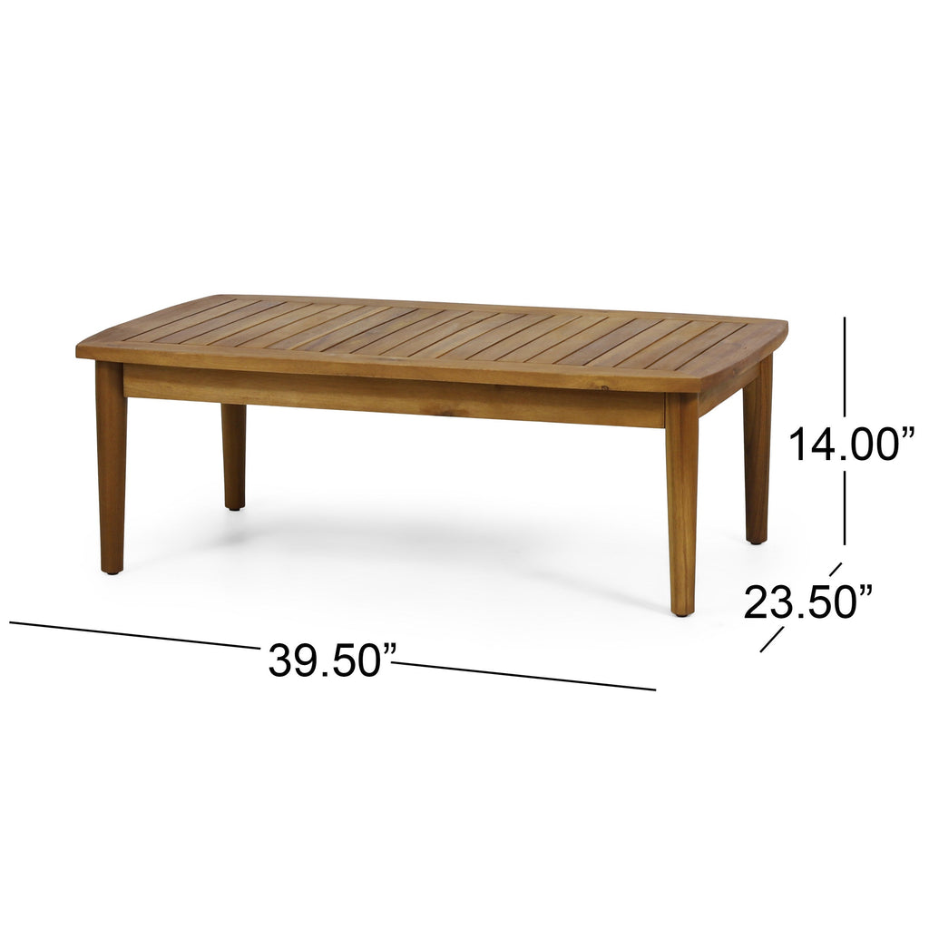Ellsworth Teak Brown 4 Piece Wood Outdoor Patio Conversation Seating Set