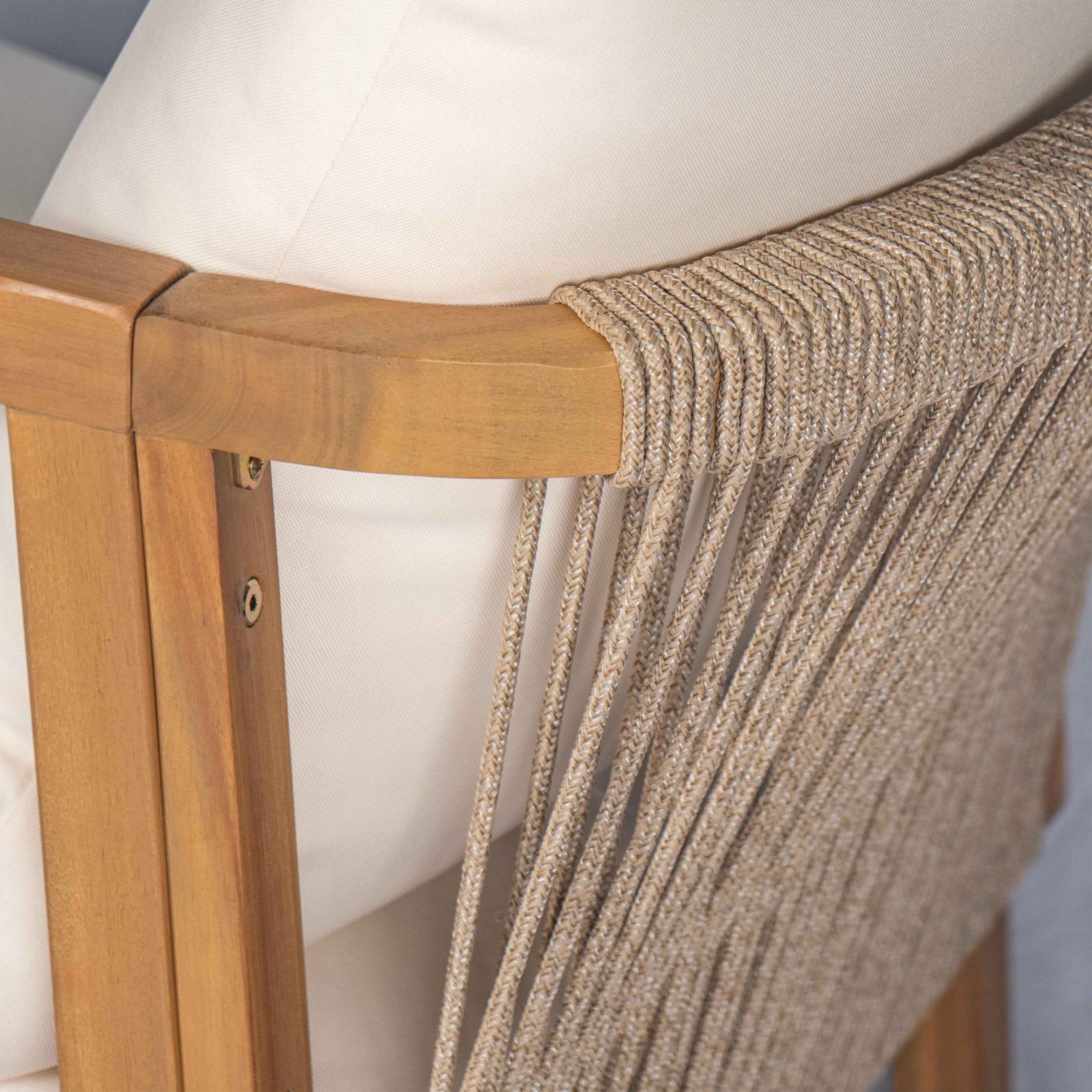 Calder Outdoor Lounge Chair with Woven Backrest