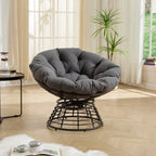 360° Swivel Indoor Outdoor Wicker Papasan Chair with Soft Thick Cushion