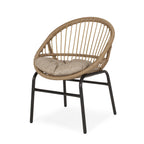 Outdoor Accent Chair with Curved Back and Basket Frame, Set of 2