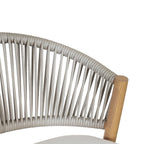 Outdoor Metal Frame Stools with Scallop-Shaped Backrest & Water-Resistant Cushions, Set of 2