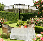 Bistro Stripe 2-Tier Vented Tiltable Patio Umbrella with Crank