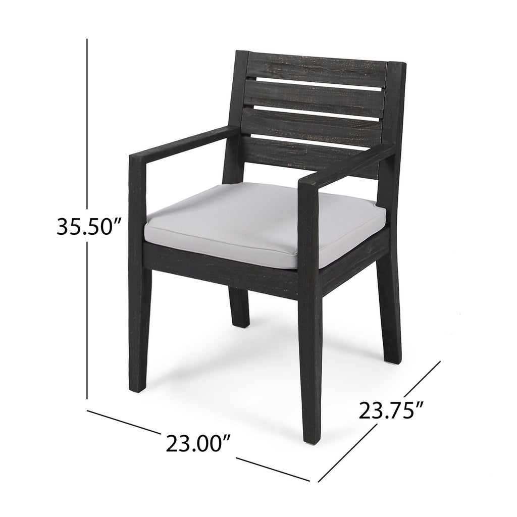 6-Seat Acacia Wood Outdoor Dining Set