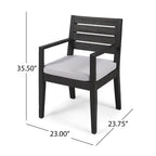 6-Seat Acacia Wood Outdoor Dining Set