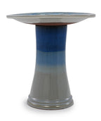 17'' Blue Ombre Ceramic Bird Bath