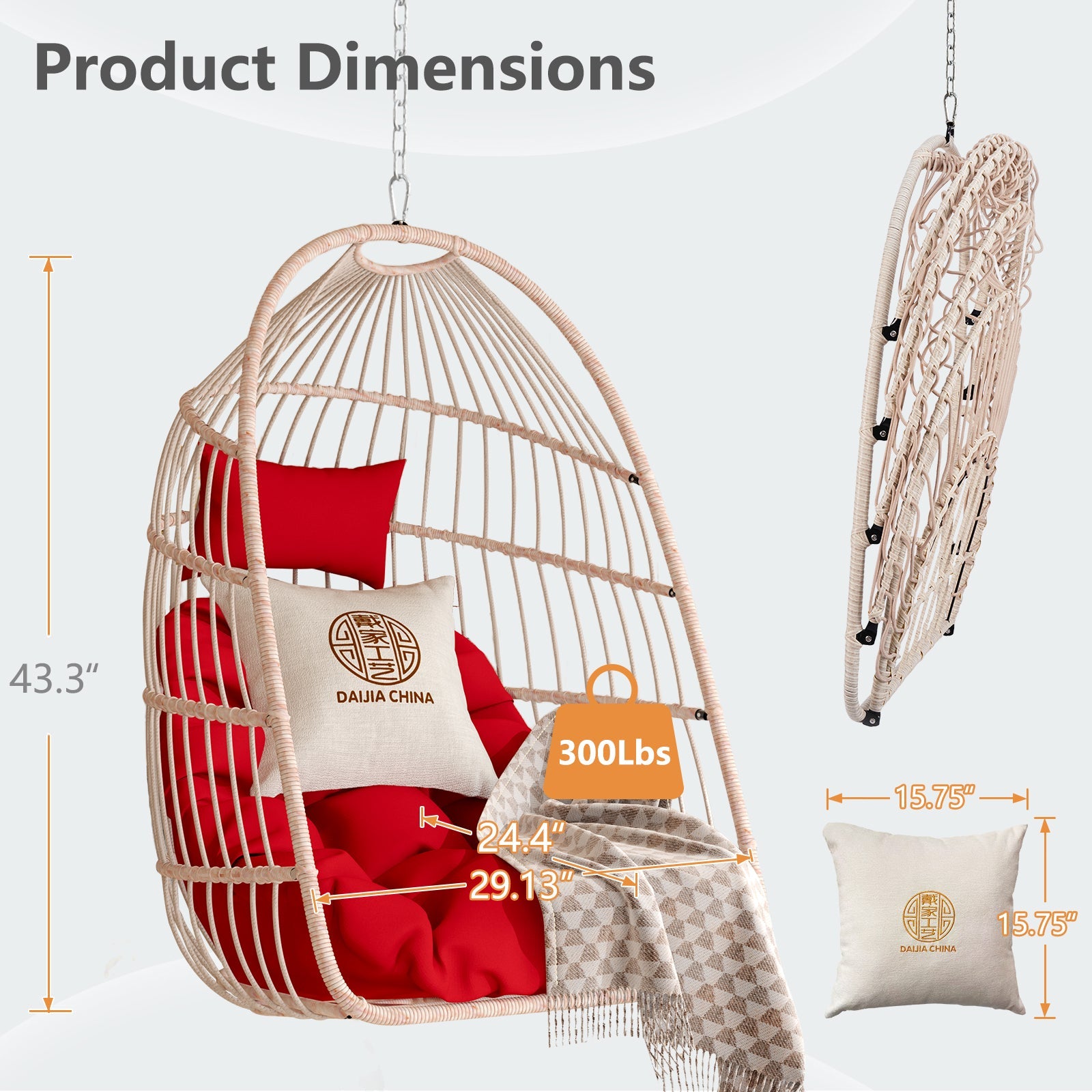 Folding Outdoor Egg Swing Chair