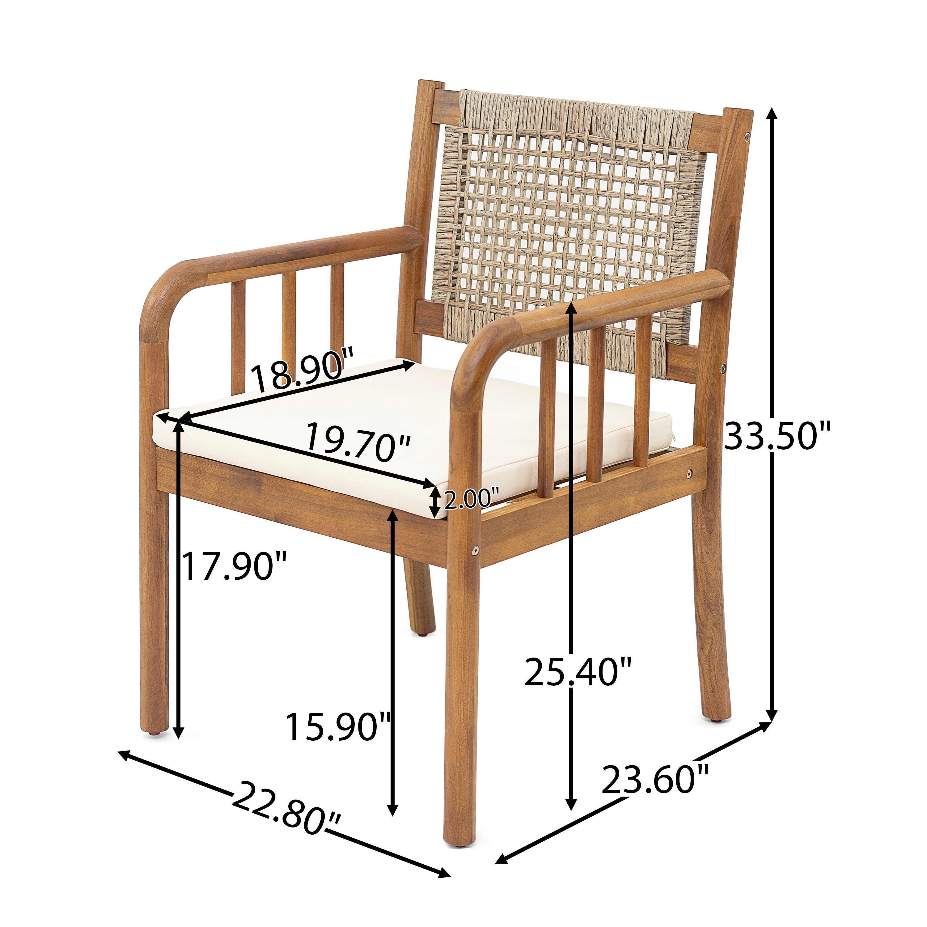 Porto Outdoor Dining Chairs, Set of 2