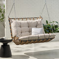 Arruda Outdoor Wicker Porch Swing with Cushions