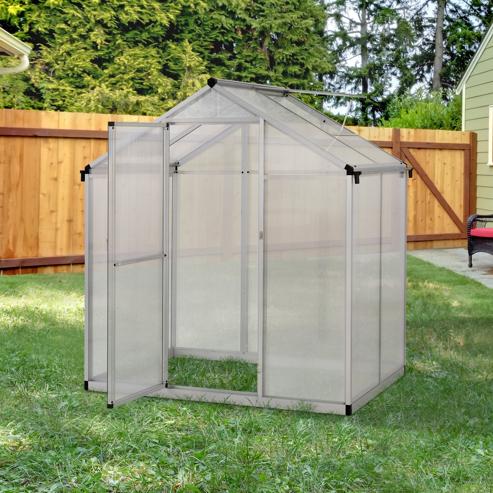 Outsunny 4'x6.2'x6.4' Walk-In Cold Frame Greenhouse Plant Growing