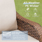 Marlowe Wicker 3 Piece Outdoor Furniture Set with Swivel Gliders