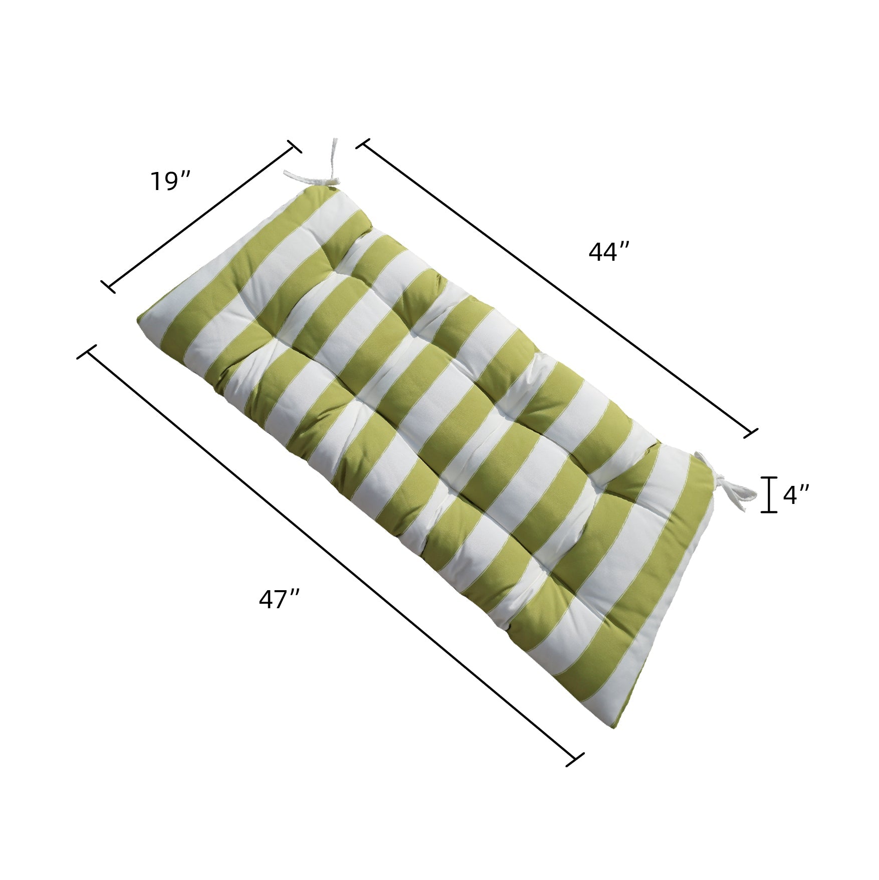 47" Tufted Outdoor Bench Cushion