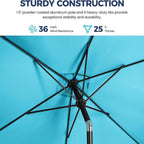 6.5 x 10 ft Rectangular Patio Umbrella with Crank, Base Not Included