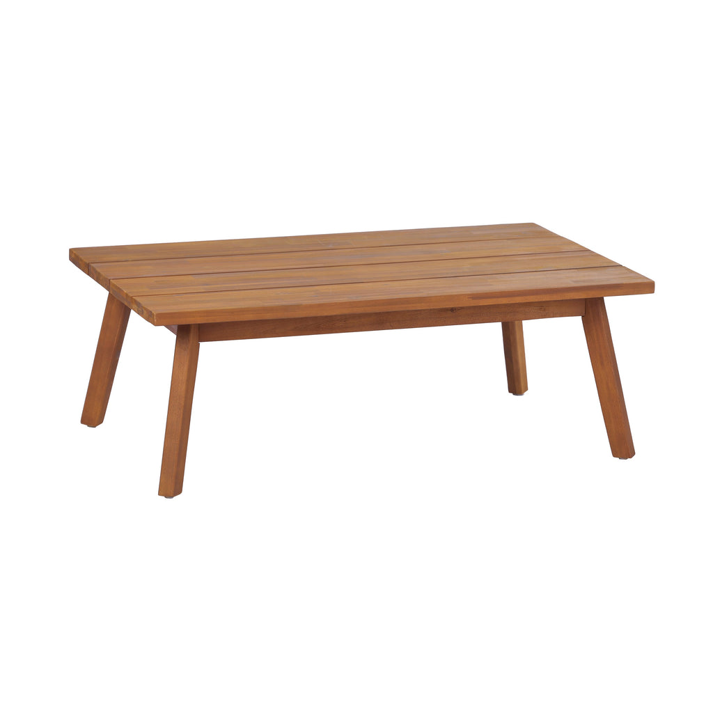 Mid-Century Modern 4-Piece Acacia Wood Outdoor Patio Set