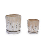 Aven Beige Handmade Ceramic Planter, Set of 2