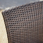 Larache Outdoor Aluminum Armless Rattan Dining Chairs, Set of 4