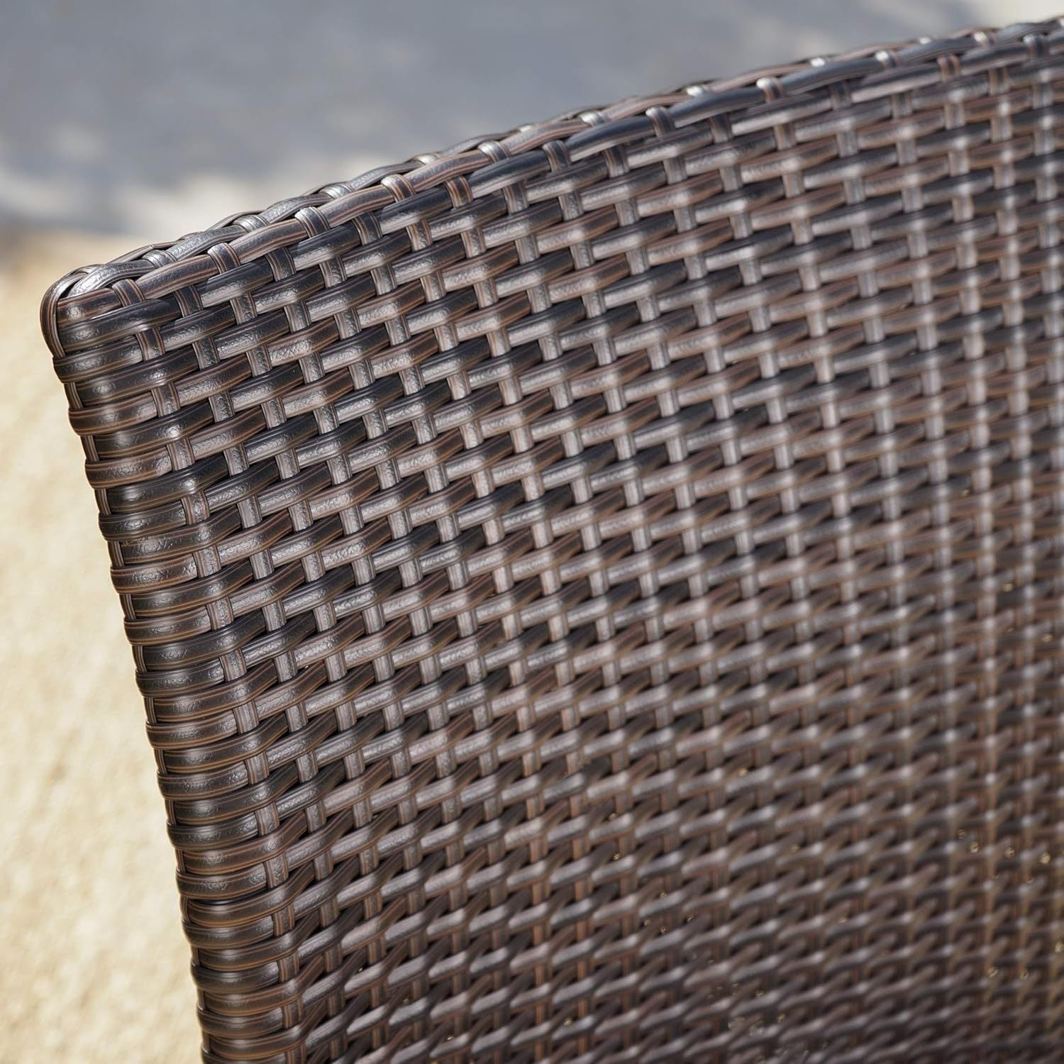 Larache Outdoor Aluminum Armless Rattan Dining Chairs, Set of 4