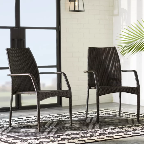 Mercer Outdoor Wicker Chairs, Set of 2