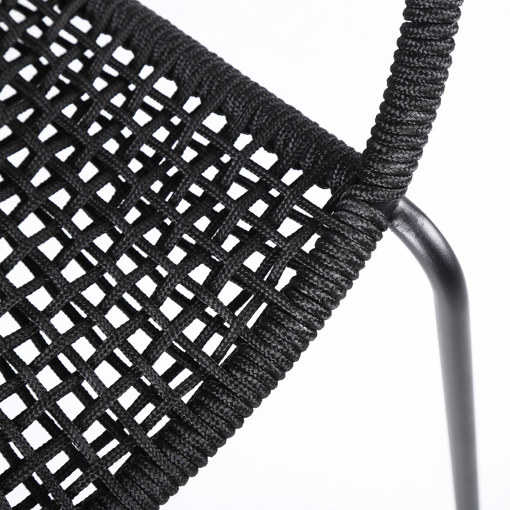 Quilla Indoor Outdoor Stackable Rope Dining Chairs, Set of 2