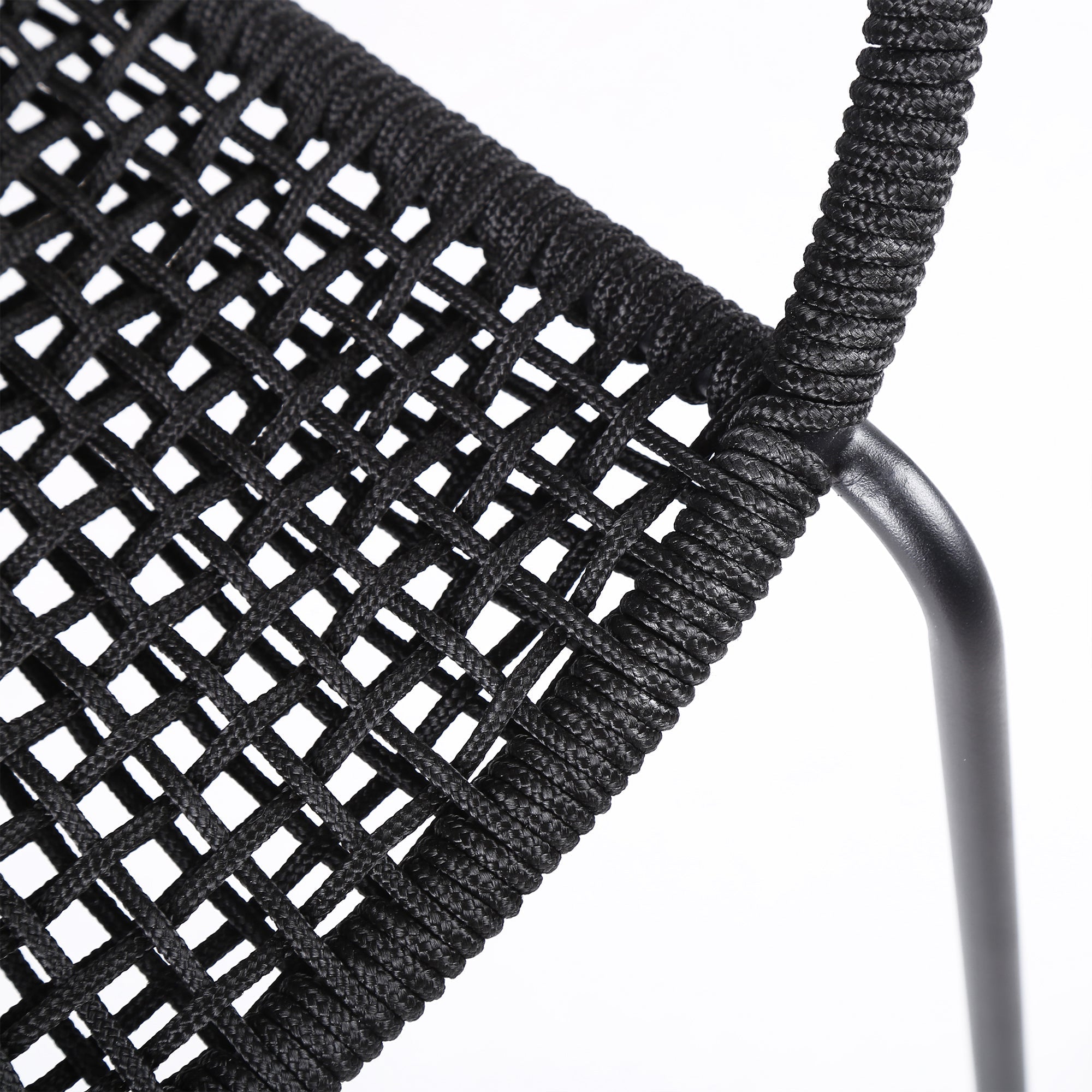 Quilla Indoor Outdoor Stackable Rope Dining Chairs, Set of 2