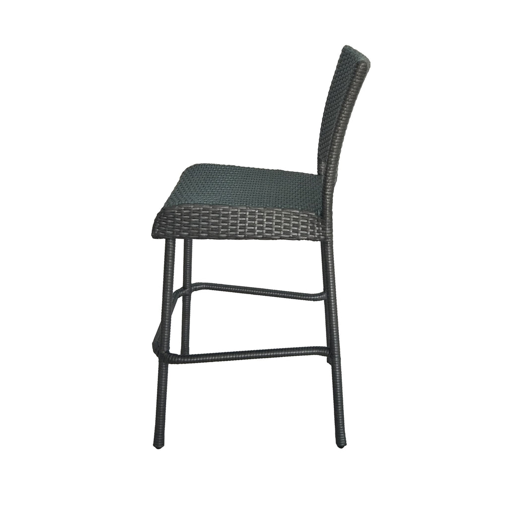 29" Outdoor Rattan Armless Barstools, Set of 2